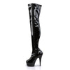 DELIGHT-3000 Plateau Overknee Stiefel Schwarz von Pleaser – Ansicht 3