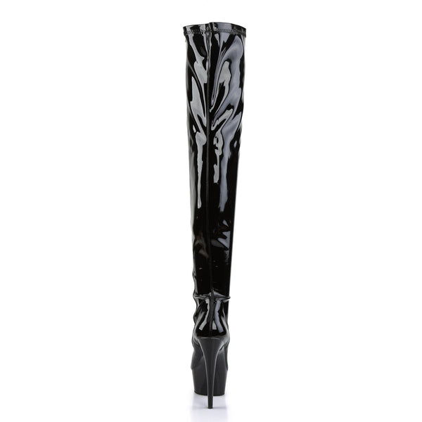 DELIGHT-3000 Plateau Overknee Stiefel Schwarz von Pleaser – Ansicht 4