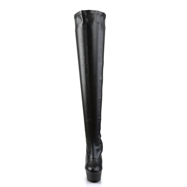 DELIGHT-3000 Plateau Overknee Stiefel Schwarz Matt von Pleaser – Ansicht 2