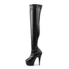 DELIGHT-3000 Plateau Overknee Stiefel Schwarz Matt von Pleaser – Ansicht 3