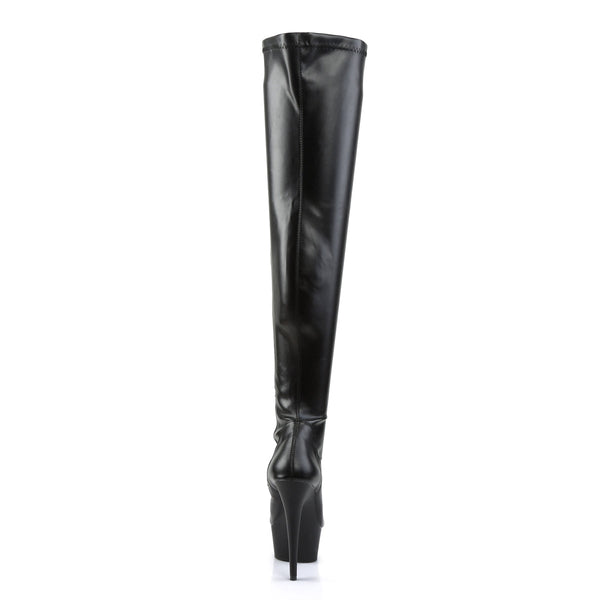 DELIGHT-3000 Plateau Overknee Stiefel Schwarz Matt von Pleaser – Ansicht 4