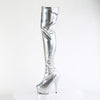 DELIGHT-3000HWR - Plateau Overknee Stiefel - Silber von Pleaser – Ansicht 3