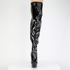 DELIGHT-3000WCF Plateau Overknee Stiefel - Schwarz Lack von Pleaser – Ansicht 2