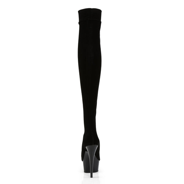 DELIGHT-3002 Plateau Overknee Stiefel Schwarz von Pleaser – Ansicht 4