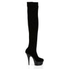 DELIGHT-3002 Plateau Overknee Stiefel Schwarz von Pleaser – Ansicht 5