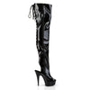 DELIGHT-3017 Plateau Overknee Stiefel Schwarz Lack von Pleaser – Ansicht 5