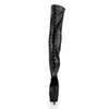 DELIGHT-3017 Plateau Overknee Stiefel Schwarz von Pleaser – Ansicht 4