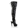 DELIGHT-3017 Plateau Overknee Stiefel Schwarz von Pleaser – Ansicht 5