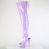 DELIGHT-3017 Plateau Overknee Stiefel Peeptoe Lila Lack von Pleaser – Ansicht 3