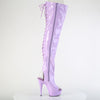 DELIGHT-3017 Plateau Overknee Stiefel Peeptoe Lila Lack von Pleaser – Ansicht 5