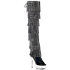 DELIGHT-3017HG-RSF Plateau Overknee Stiefel mit Strasssteinen - Schwarz von Pleaser