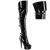 DELIGHT-3018 - Plateau Overknee Stiefel - Schwarz Lack | Pleaser
