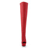 DELIGHT-3019 Overkneestiefel Plateauschuhe Rot von Pleaser – Ansicht 2