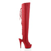 DELIGHT-3019 Overkneestiefel Plateauschuhe Rot von Pleaser – Ansicht 5