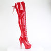 DELIGHT-3022 - Plateau Overknee Stiefel - Rot Lack von Pleaser – Ansicht 5
