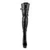 DELIGHT-3025 Plateau Overknee Stiefel Schwarz von Pleaser – Ansicht 2