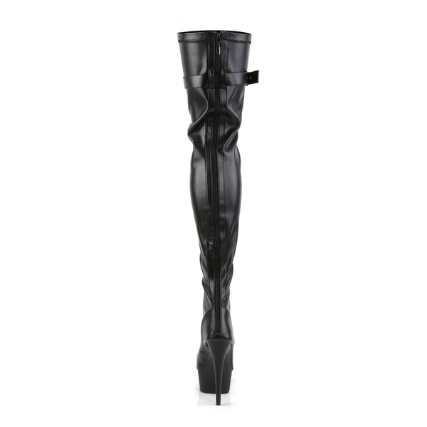 DELIGHT-3025 Plateau Overknee Stiefel Schwarz von Pleaser – Ansicht 4