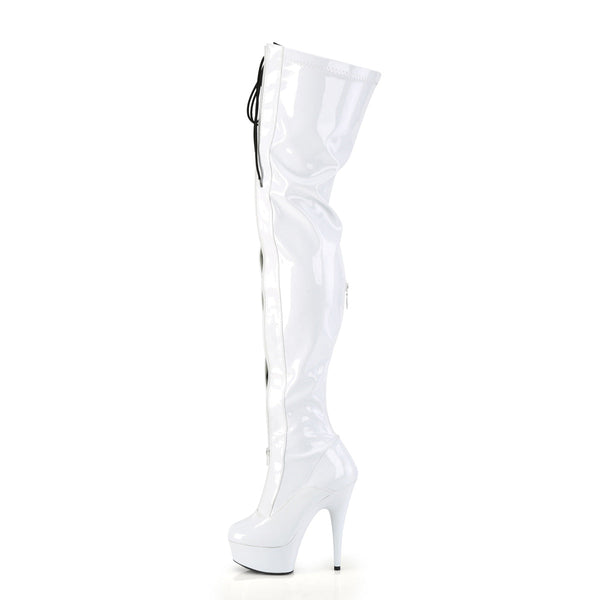 DELIGHT-3027 Plateau Overknee Stiefel - Weiß von Pleaser – Ansicht 3