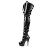 DELIGHT-3028 Plateau Overknee Stiefel Schwarz Lack von Pleaser – Ansicht 3