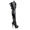 DELIGHT-3028 Plateau Overknee Stiefel Schwarz Lack von Pleaser – Ansicht 5