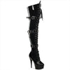 DELIGHT-3028 Plateau Overknee Stiefel Schwarz Lack von Pleaser