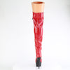 DELIGHT-3029 - Plateau Overknee Stiefel - Rot Lack Holografisch von Pleaser – Ansicht 4