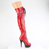 DELIGHT-3029 - Plateau Overknee Stiefel - Rot Lack Holografisch von Pleaser – Ansicht 5
