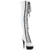 DELIGHT-3029 - Plateau Overknee Stiefel - Schwarz/Weiß Holografisch von Pleaser