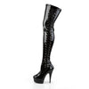 DELIGHT-3050 Plateau Overknee Stiefel Schwarz von Pleaser – Ansicht 3
