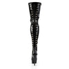 DELIGHT-3063 Plateau Overknee Stiefel Schwarz Lack von Pleaser – Ansicht 4