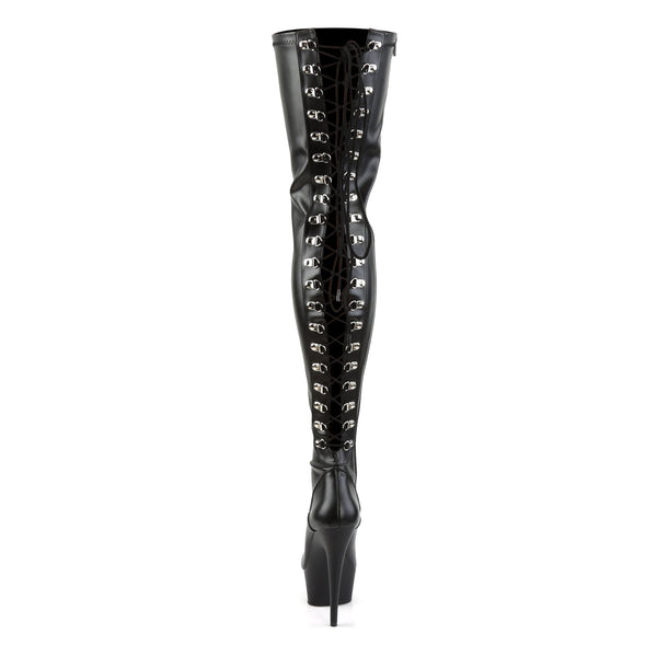 DELIGHT-3063 Plateau Overknee Stiefel Schwarz Matt von Pleaser – Ansicht 4