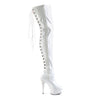 DELIGHT-3063 Plateau Overknee Stiefel Lack Weiß von Pleaser – Ansicht 5