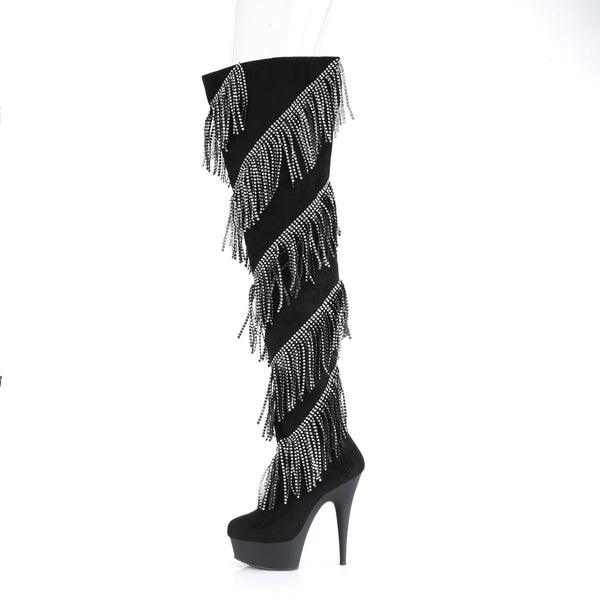 DELIGHT-3065 Plateau Overknee Stiefel Schwarz von Pleaser – Ansicht 3
