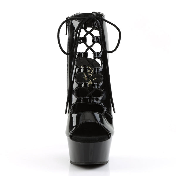 DELIGHT-600-20 Plateau Stiefeletten Lack Schwarz von Pleaser – Ansicht 2
