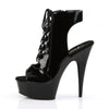 DELIGHT-600-20 Plateau Stiefeletten Lack Schwarz von Pleaser – Ansicht 3