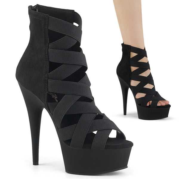 DELIGHT-600-24 Plateau Sandaletten Schwarz Matt von Pleaser