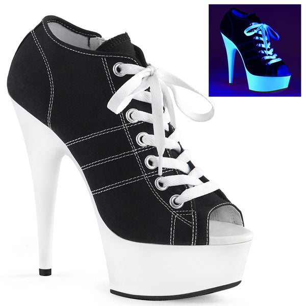 DELIGHT-600SK-01 Plateau Stiefeletten - Schwarz von Pleaser