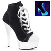 DELIGHT-600SK-02 Plateau Stiefeletten Schwarz von Pleaser