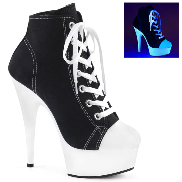 DELIGHT-600SK-02 Plateau Stiefeletten Schwarz von Pleaser