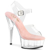 DELIGHT-608 Plateau Sandaletten Transparent / Rosa von Pleaser