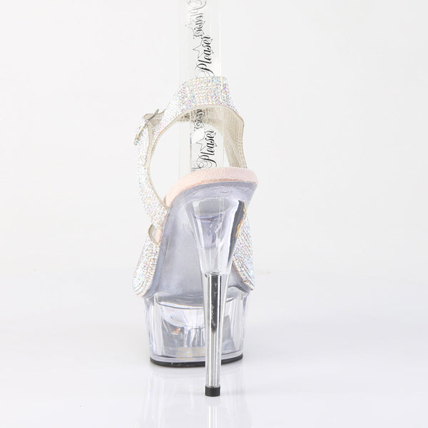 DELIGHT-608N-RS Plateau High Heel Sandaletten mit Strasssteinen - Mehrfarbig von Pleaser – Ansicht 4