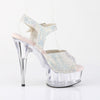 DELIGHT-608N-RS Plateau High Heel Sandaletten mit Strasssteinen - Mehrfarbig von Pleaser – Ansicht 5