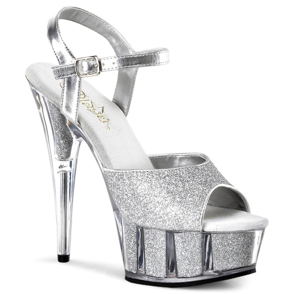 DELIGHT-609-5G Plateau Sandaletten Silber von Pleaser