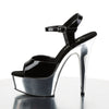 DELIGHT-609 Plateau Sandaletten Schwarz/Chrom von Pleaser – Ansicht 3