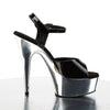 DELIGHT-609 Plateau Sandaletten Schwarz/Chrom von Pleaser – Ansicht 5