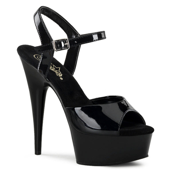 DELIGHT-609 Plateau Sandaletten Schwarz von Pleaser