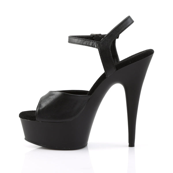 DELIGHT-609 Plateau Sandaletten Matt Schwarz von Pleaser – Ansicht 3