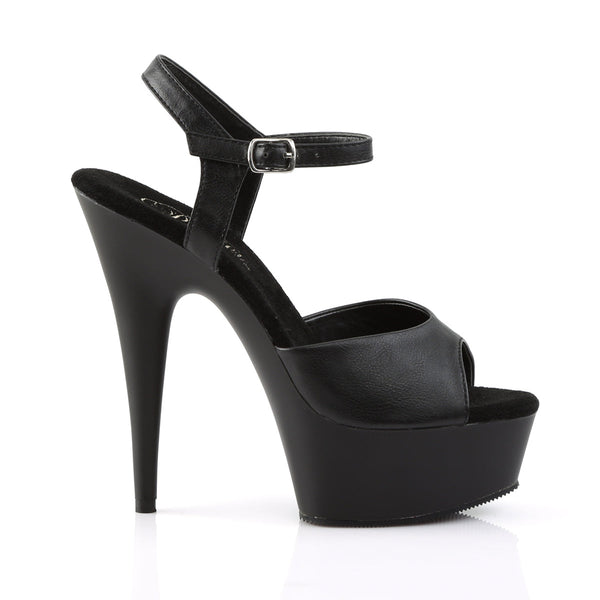 DELIGHT-609 Plateau Sandaletten Matt Schwarz von Pleaser – Ansicht 5