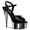 DELIGHT-609 Plateau Sandaletten Schwarz/Chrom von Pleaser