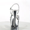 DELIGHT-609G Plateau Sandaletten Silber Glitzer von Pleaser – Ansicht 4